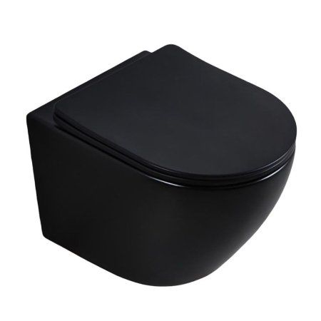 Унитаз подвесной безободковый черный с сиденьем с микролифтом BOND F01-108