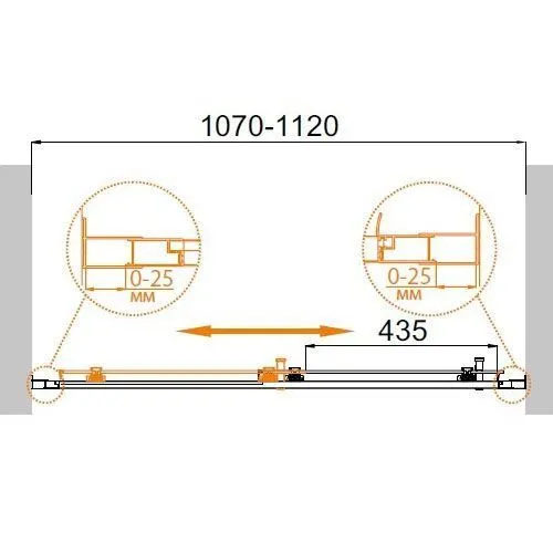 Душевая дверь в нишу Cezares Molveno MOLVENO-BF-1-110-C-Cr-IV хром