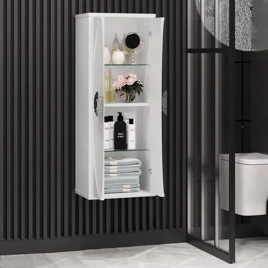 Пенал Opadiris Ибица, подвесной, цвет белый/хром, вар.2