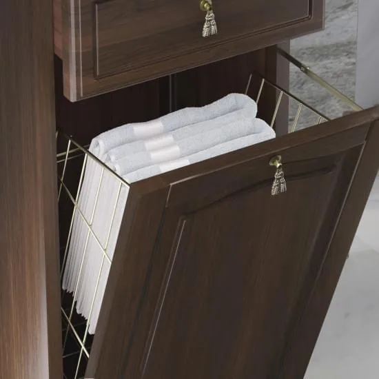 Пенал Opadiris Риспекто 40, с бельевой корзиной, цвет орех антикварный, правый, вар. 2