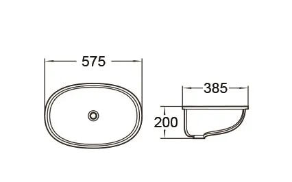 Раковина Ceramalux 540QA, белый глянец - купить в Москве по низкой цене в интернет-магазине с доставкой по всей России | HITsant Раковина Ceramalux 540QA, белый глянец