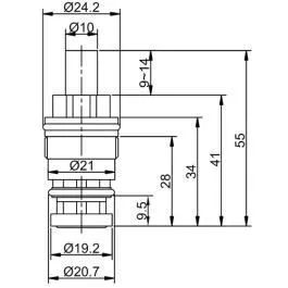Кран-букса для кнопочного нажимного переключателя Frap F52-11