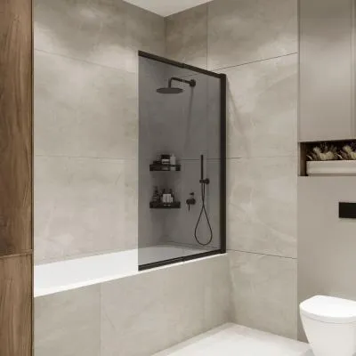 Шторка на ванну Terminus Ното 1CS150х90BT 150х90 тонированное стекло/черный - купить в Москве по низкой цене в интернет-магазине с доставкой по всей России | HITsant Шторка на ванну Terminus Ното 1CS150х90BT 150х90 тонированное стекло/черный