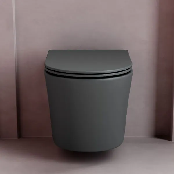 Унитаз подвесной Ceramica Nova Balearica CN6000MDH антрацит матовый темный - купить в Москве по низкой цене в интернет-магазине с доставкой по всей России | HITsant Унитаз подвесной Ceramica Nova Balearica CN6000MDH антрацит матовый темный