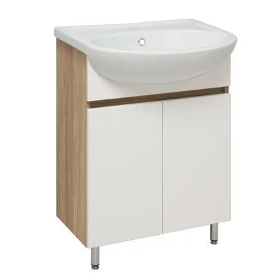 Тумба Runo Лада 50 блэквуд/белый под умывальник Уют 50 (00-00004575)