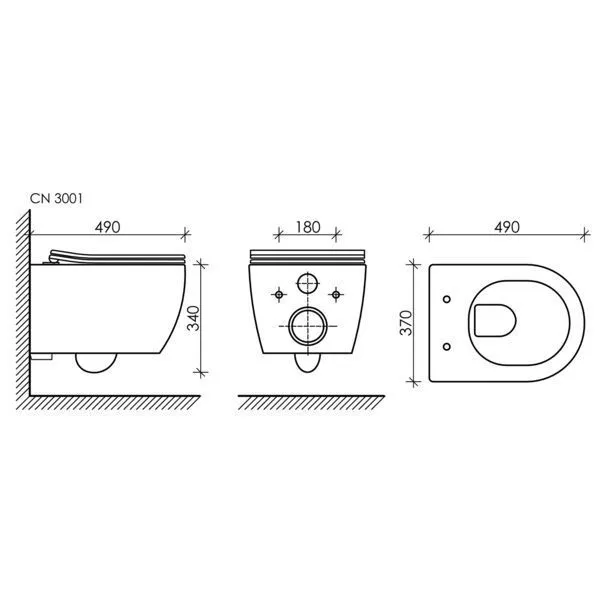 Унитаз подвесной Ceramica Nova Play CN3001MB микролифт черный матовый