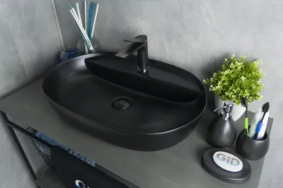 Раковина накладная Gid Bm1346 53345, Черный матовый