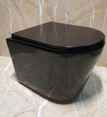 Унитаз подвесной CeramaLux NS-5178-18, Черно-Глянцевый