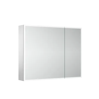 Зеркальный шкаф для ванной комнаты из алюминия SANCOS Evoke 900x700х136 мм с LED подсветкой,  SC8090