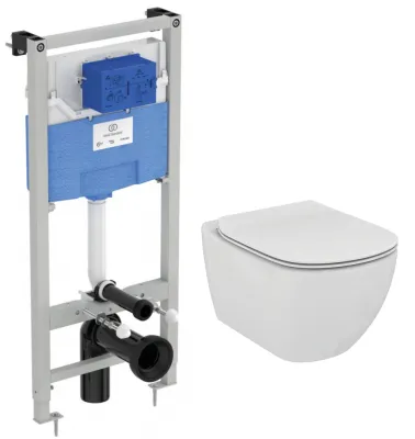 Комплект Ideal Standard Tesi T3868V1 подвесной унитаз + инсталляция + крышка-сидение Комплект Ideal Standard Tesi T3868V1 подвесной унитаз + инсталляция + крышка-сидение