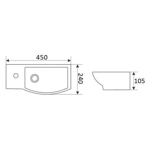 Раковина CeramaLux 45x24 7947BR