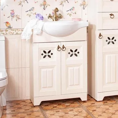 Тумба под раковину напольная Бриклаер КАНТРИ бежевый дуб прованс, 65 см