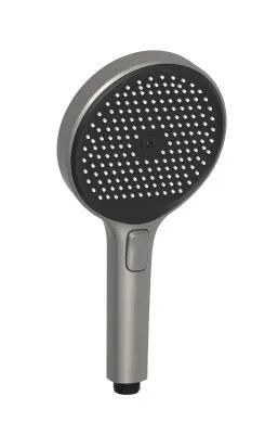 Душевая лейка SANCOS Nok round, кнопочное управление, диаметр 130 мм, 3 режима, цвет воронёная сталь/черный матовый,  SC6001GG
