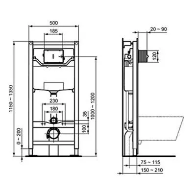 Комплект Ideal Standard Tesi T3868V1 подвесной унитаз + инсталляция + крышка-сидение - купить в Москве по низкой цене в интернет-магазине с доставкой по всей России | HITsant Комплект Ideal Standard Tesi T3868V1 подвесной унитаз + инсталляция + крышка-сидение