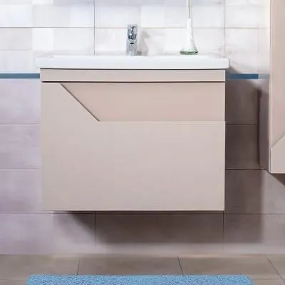 Тумба под раковину подвесная Бриклаер Брайтон бежевый, 60 см