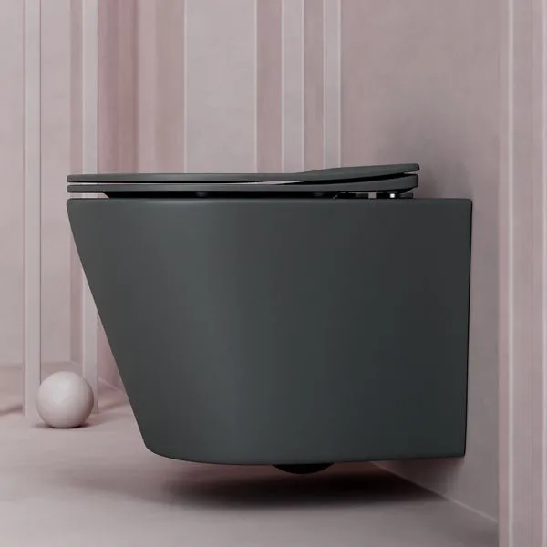 Унитаз подвесной Ceramica Nova Balearica CN6000MDH антрацит матовый темный - купить в Москве по низкой цене в интернет-магазине с доставкой по всей России | HITsant Унитаз подвесной Ceramica Nova Balearica CN6000MDH антрацит матовый темный