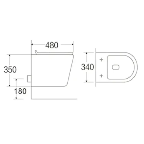 Унитаз CeramaLux 2615Е (подвесной)