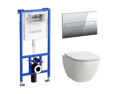 BASAL VPACK Laufen УНИТАЗ ПОДВЕСНОЙ RIMLESS, С СИДЕНЬЕМ SQ, 530X360 ММ, БЕЛЫЙ,+ РАМА И КЛАВИША, ХРОМ - купить в Москве по низкой цене в интернет-магазине с доставкой по всей России | HITsant BASAL VPACK Laufen УНИТАЗ ПОДВЕСНОЙ RIMLESS, С СИДЕНЬЕМ SQ, 530X360 ММ, БЕЛЫЙ,+ РАМА И КЛАВИША, ХРОМ