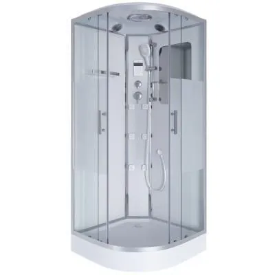 Душевая кабина Niagara Ultra 100x100x220 стекло прозрачное с матовой полосой/профиль хром