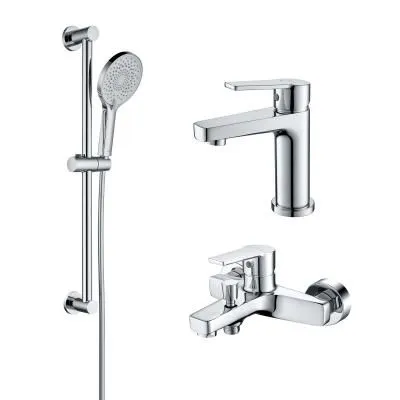 Комплект смесителей  для ванны Aquatek ЛУГАНО AQ1730CR ЛУГАНО (AQ1710CR +AQ1740CR +AQ2022CR ), хром