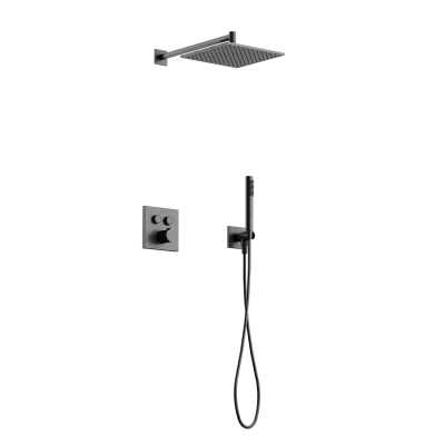 Душевой комплект с термостатом SANCOS Linn, с внутренней частью, вороненая сталь  SC9022GG