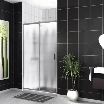 Душевая дверь в нишу BelBagno Uno UNO-195-BF-1-130-CH-CR рифленое стекло/хром