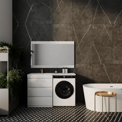 Тумба напольная "Даллас 130", 3 ящ., Люкс белая, PLUS Style Line СС-00000558