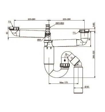 Сифон для мойки PREVEX P-loc (PL2-N2NR5-001) - купить в Москве по низкой цене в интернет-магазине с доставкой по всей России | HITsant Сифон для мойки PREVEX P-loc (PL2-N2NR5-001)