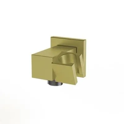 Вывод для воды PAINI 50EGPJQR48RF0QCBQ квадратный, с держателем для лейки, брашированный золото PVD