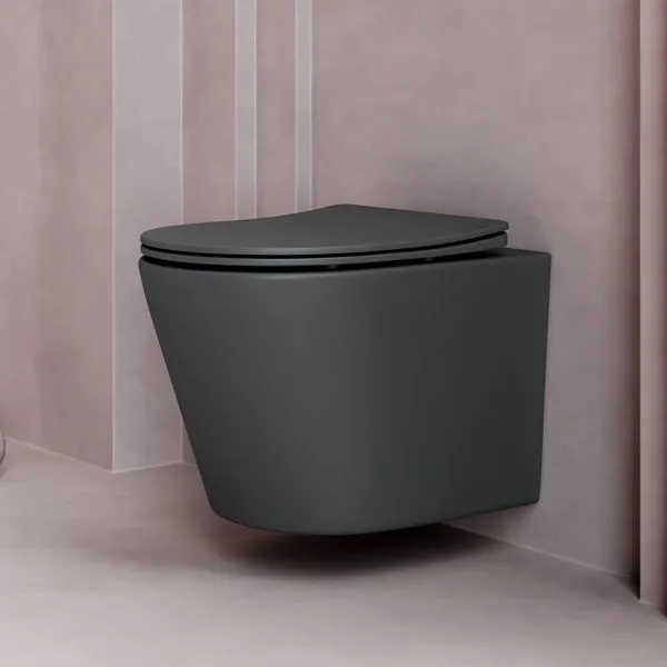 Унитаз подвесной Ceramica Nova Balearica CN6000MDH антрацит матовый темный - купить в Москве по низкой цене в интернет-магазине с доставкой по всей России | HITsant Унитаз подвесной Ceramica Nova Balearica CN6000MDH антрацит матовый темный