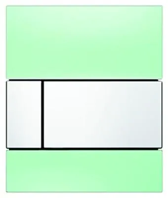 Кнопка смыва Tece Square Urinal 9242805 зеленое стекло, кнопка хром глянцевый