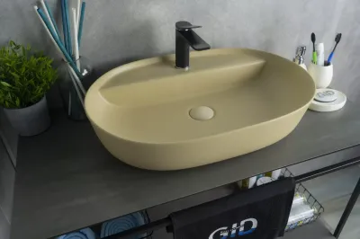 Раковина накладная Gid Sr1346 53343, Светло-коричневый матовый