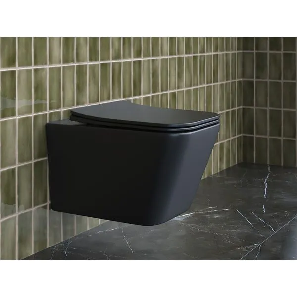 Унитаз подвесной Ceramica Nova Metric Rimless CN3007MB микролифт черный матовый