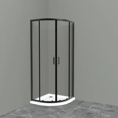 Душевой уголок BelBagno Uno UNO-195-R-2-90-C-NERO прозрачное стекло