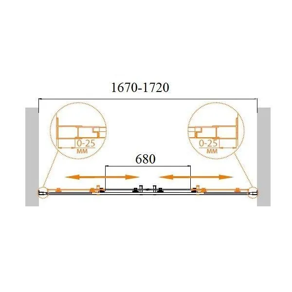 Душевая дверь в нишу Cezares Molveno MOLVENO-BF-2-170-C-Cr-IV хром