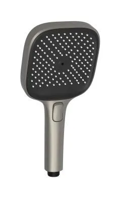 Душевая лейка SANCOS Nok square, кнопочное управление, 125x125 мм, 3 режима, цвет воронёная сталь/черный матовый,  SC6002GG