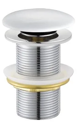 Донный клапан CEZARES CZR-SC-Bi с системой "клик-клак", без перелива, белый