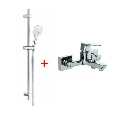 Комплект смесителя 2в1 Paini Bari RTBVCRQNSEAET1RW2VIL1BCHR для ванны с душевым комплектом, хром