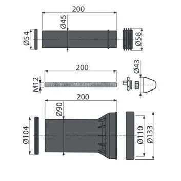Монтажный комплект Alcaplast  M900 - купить в Москве по низкой цене в интернет-магазине с доставкой по всей России | HITsant Монтажный комплект Alcaplast  M900