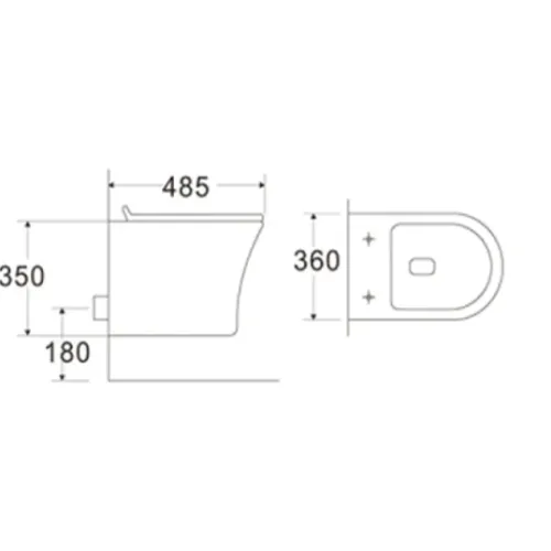 Унитаз CeramaLux 2617Е (подвесной)