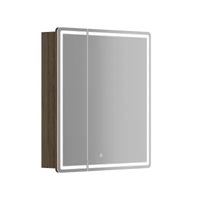 Зеркальный шкаф для ванной комнаты SANCOS Mirror 690x150х740 мм, с LED подсветкой, цвет дуб чарльстон, с розеткой,  MI70ECH