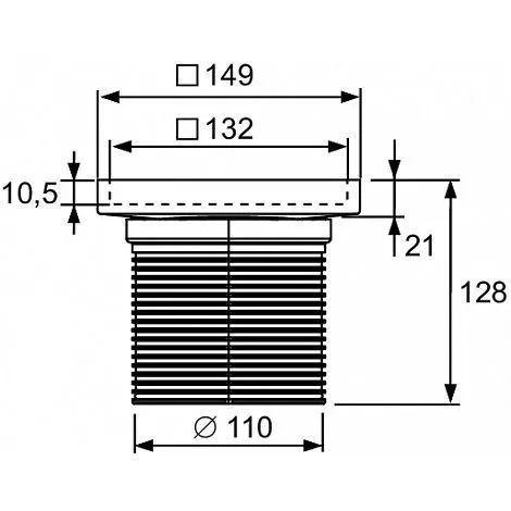 Основа для решетки Tece 3660011 с горловиной трапа
