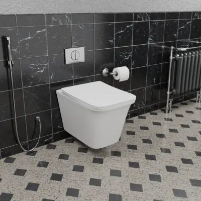 Унитаз подвесной CeramaLux 2622E, Бело-Глянцевый