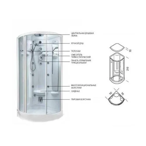 Душевая кабина Teuco L05M 90х90 см, с гидромассажем