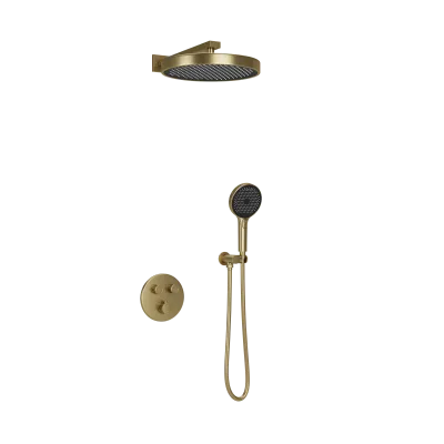 Душевой комплект SANCOS Space встраиваемый c термостатическим смесителем, цвет брашированное золото ,  SC3006BG