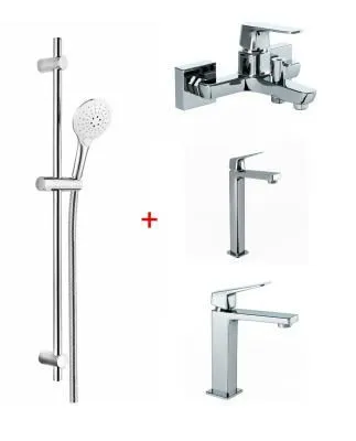 Комплект смесителя 4в1 Paini Bari RTSUCRNVSEYGT3YI4VXE1BIZR для раковины и ванны с душевым комплектом, хром