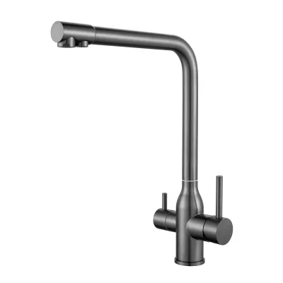 Смеситель для кухни с каналом для фильтрованной воды Shevanik S2GG48SVT,Оружейная сталь