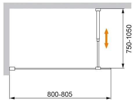 Шторка на ванну Cezares Liberta LIBERTA-V-1-80/155-C-NERO 80x155 стекло прозрачное/профиль хром