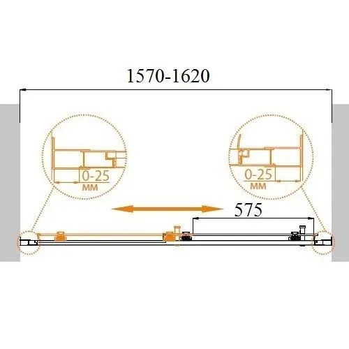 Душевая дверь в нишу Cezares Molveno MOLVENO-BF-1-160-C-Cr-IV хром - купить в Москве по низкой цене в интернет-магазине с доставкой по всей России | HITsant Душевая дверь в нишу Cezares Molveno MOLVENO-BF-1-160-C-Cr-IV хром