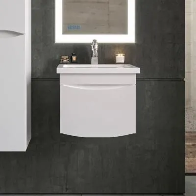 Тумба под раковину подвесная Бриклаер ВЕГА белый , 50 см